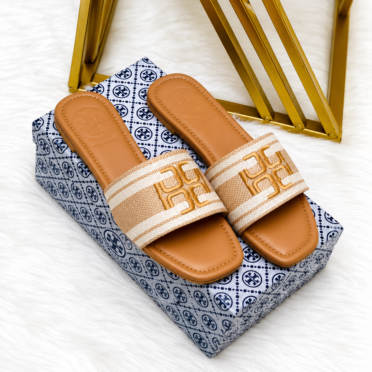 Tory Burch Monogram Slide Sandals