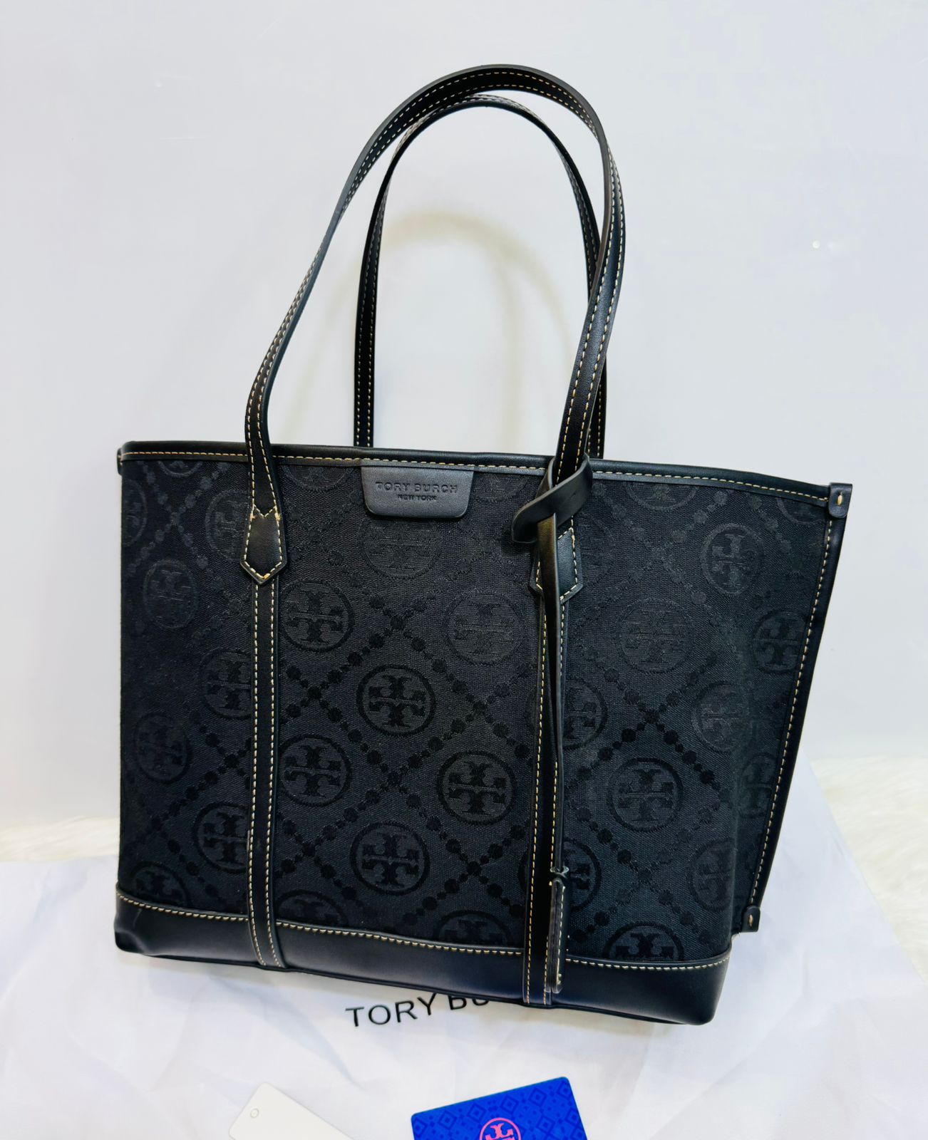 Tory Burch Perry T Monogram Triple-Compartment Tote