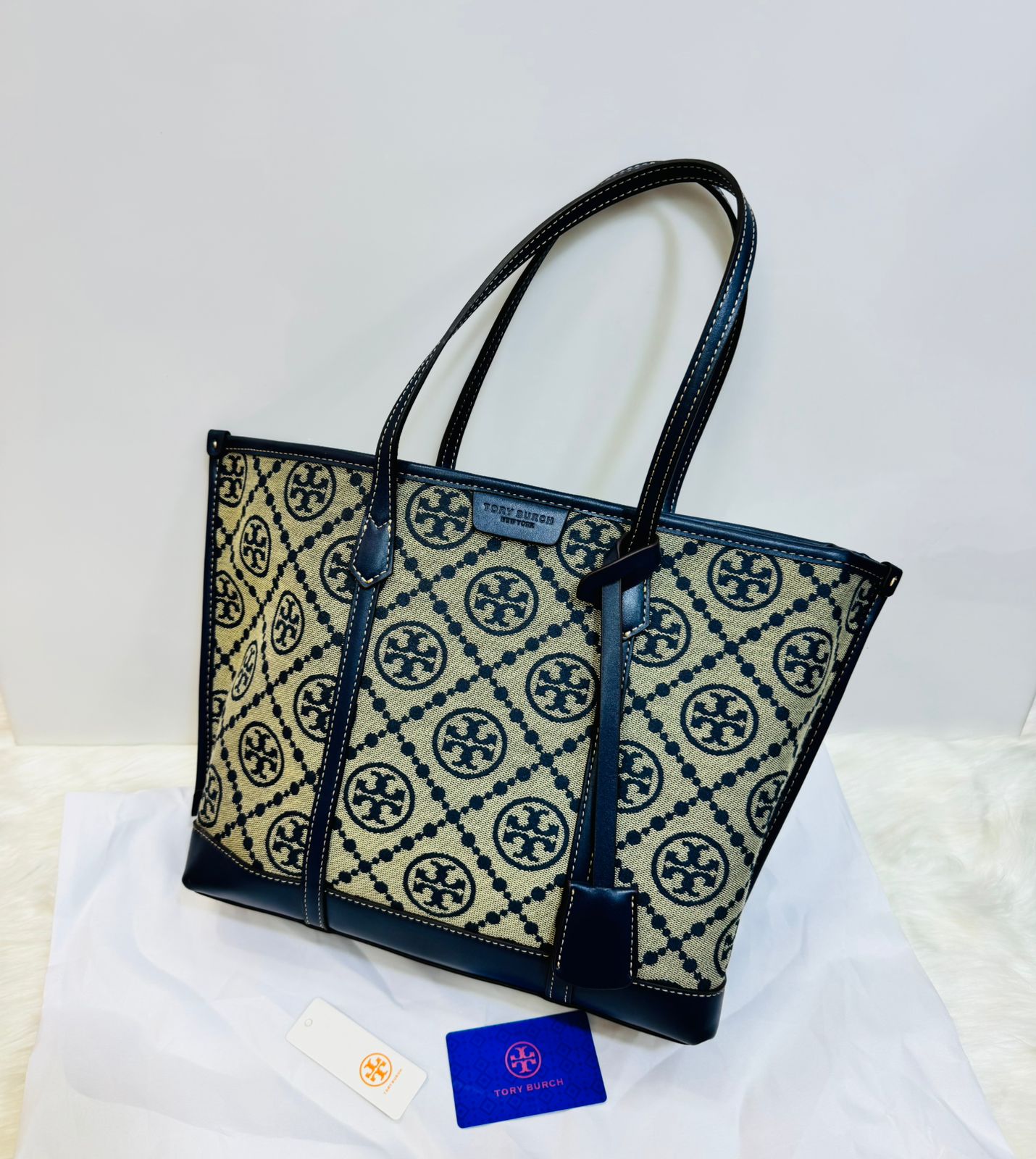 Tory Burch Perry T Monogram Triple-Compartment Tote