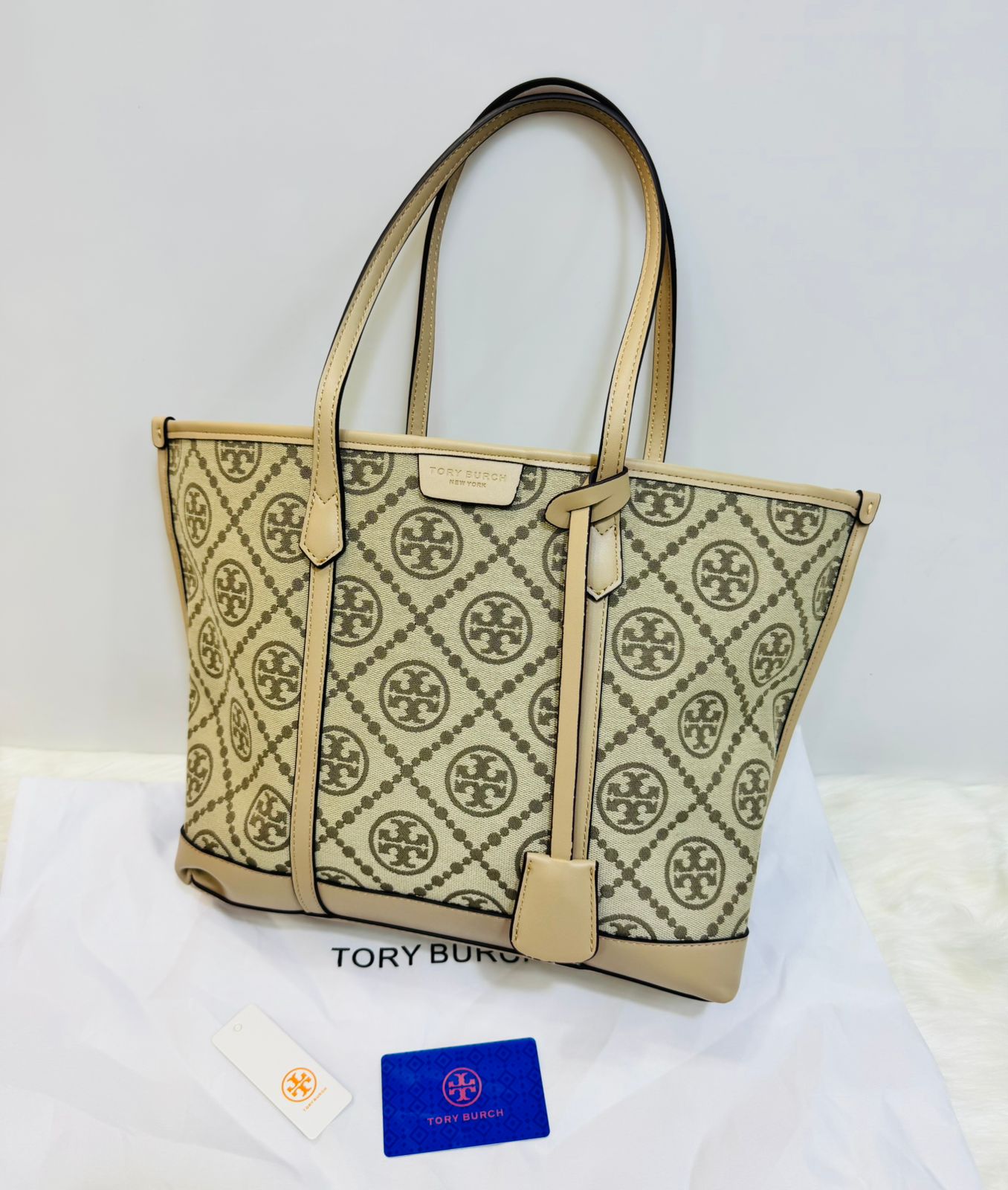Tory Burch Perry T Monogram Triple-Compartment Tote