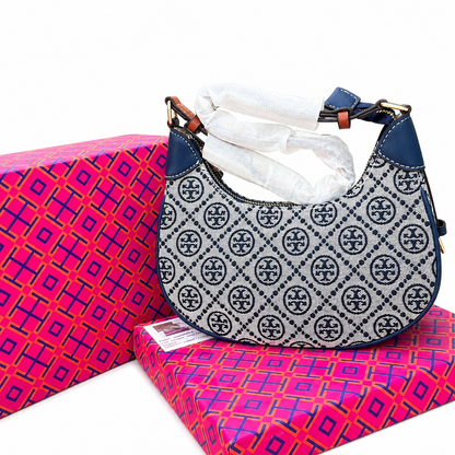 Tory Burch T Monogram Crescent Shoulder Bag