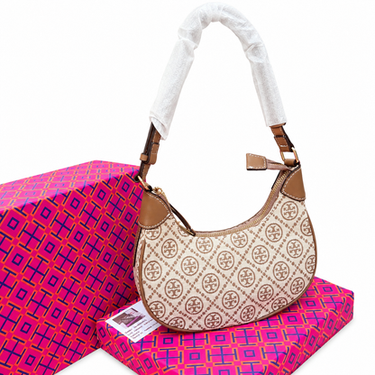 Tory Burch T Monogram Crescent Shoulder Bag