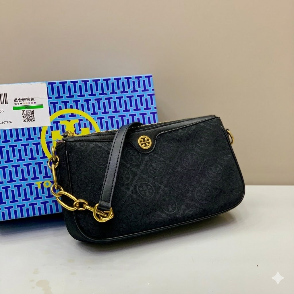 Tory Burch T Monogram Jacquard Studio Shoulder Bag