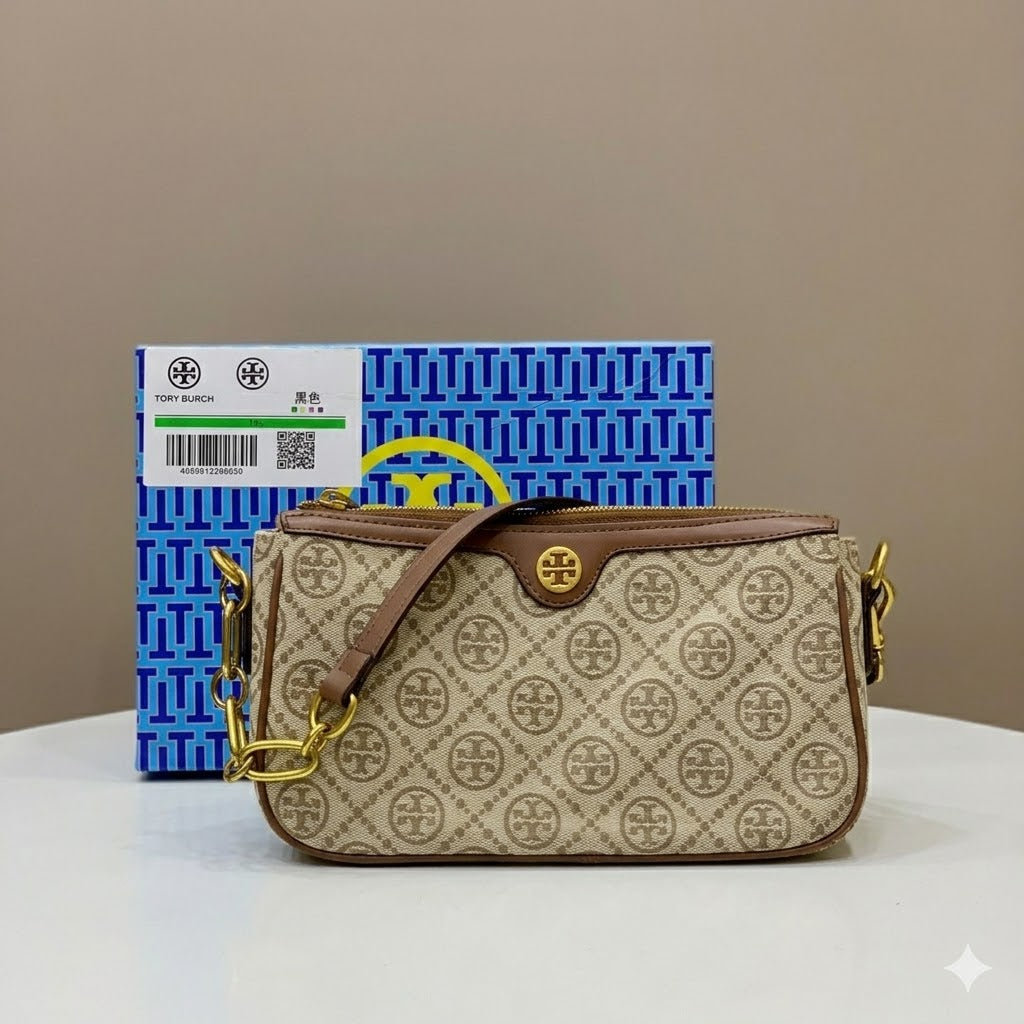 Tory Burch T Monogram Jacquard Studio Shoulder Bag