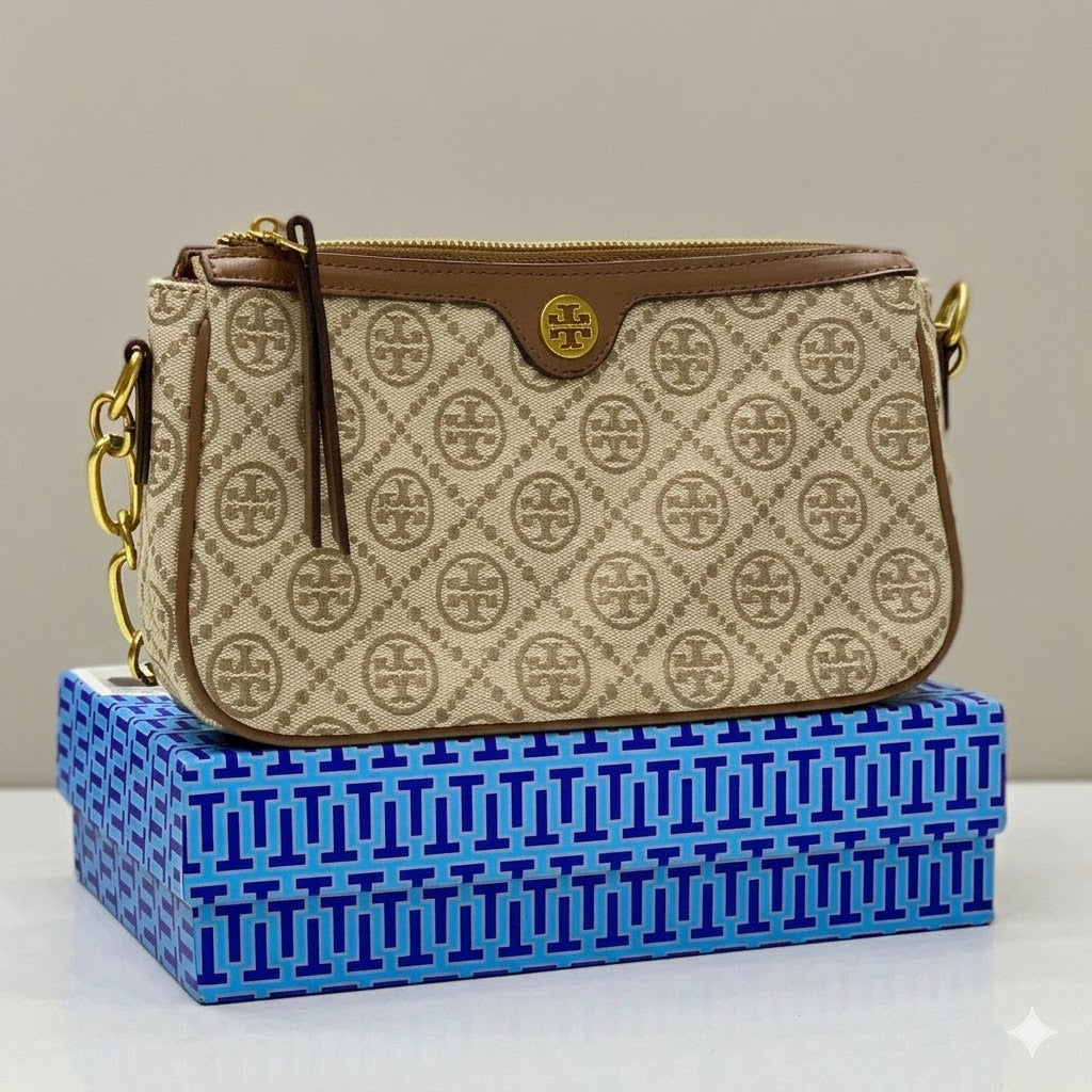 Tory Burch T Monogram Jacquard Studio Shoulder Bag