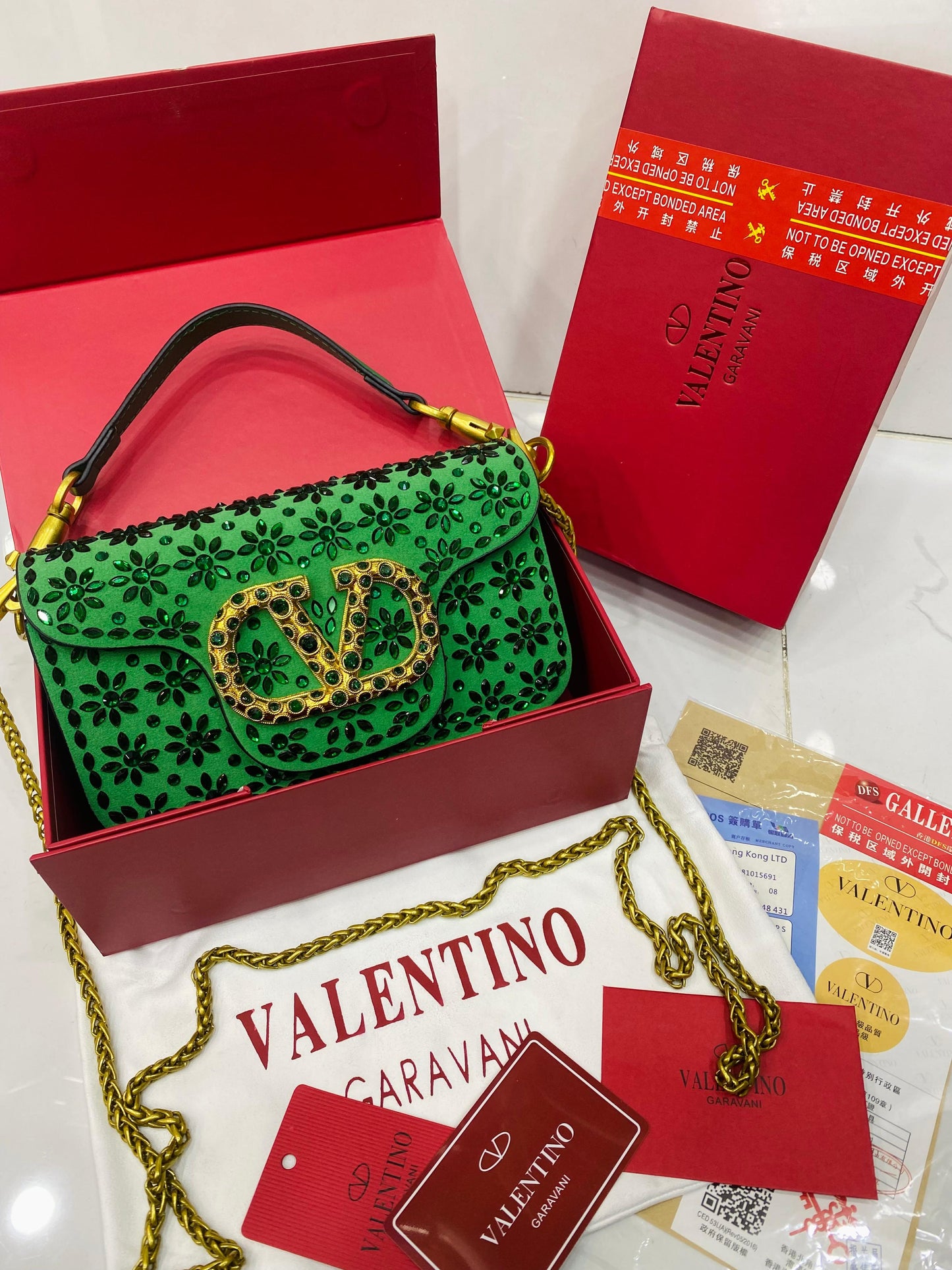 Valentino Garavani Locò Small Shoulder Bag (Crystal Embellished – VLogo)