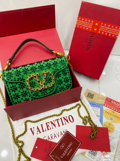 Valentino Garavani Locò Small Shoulder Bag (Crystal Embellished – VLogo)