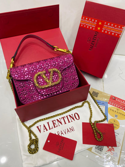 Valentino Garavani Locò Small Shoulder Bag (Crystal Embellished – VLogo)