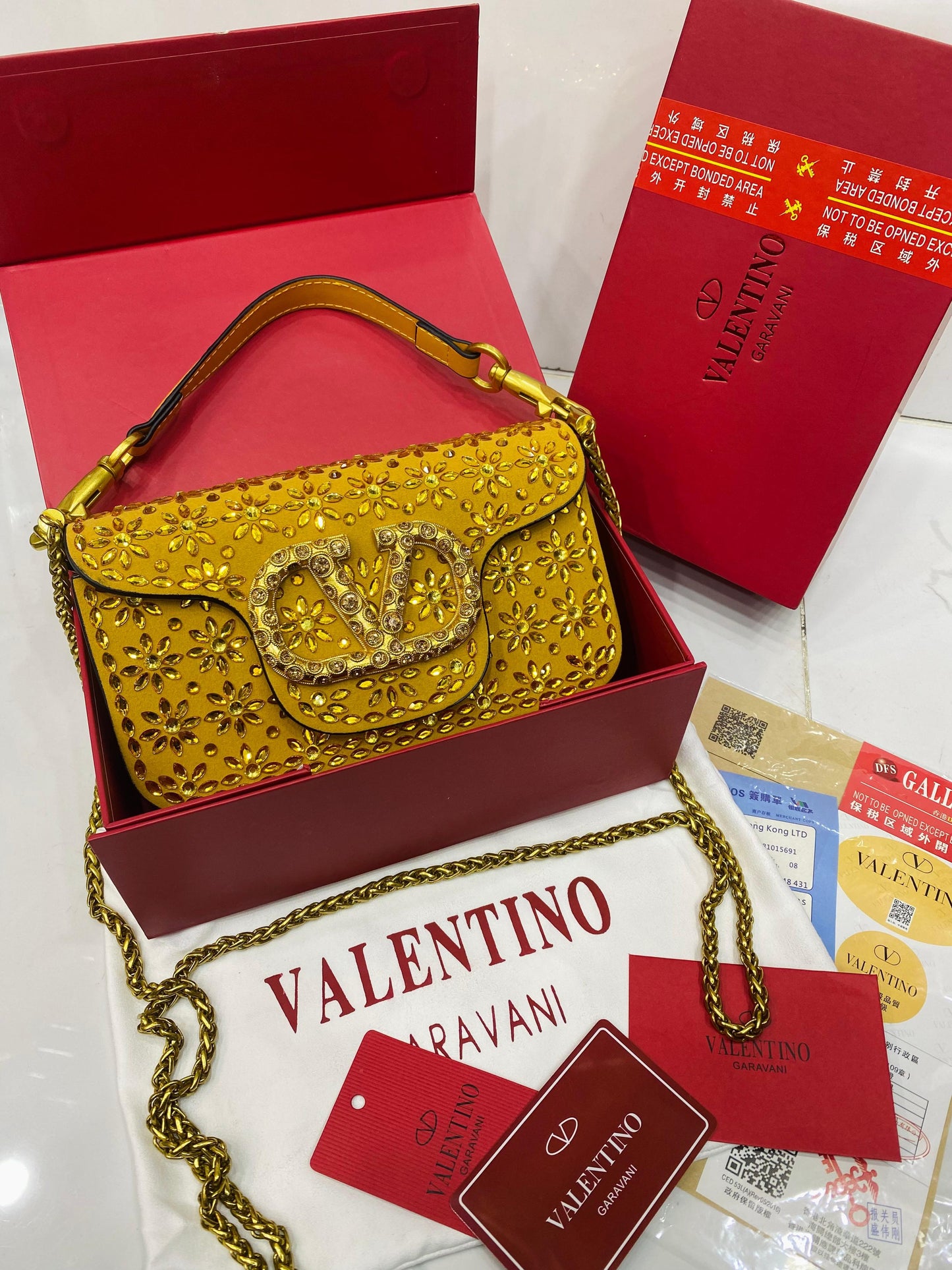 Valentino Garavani Locò Small Shoulder Bag (Crystal Embellished – VLogo)