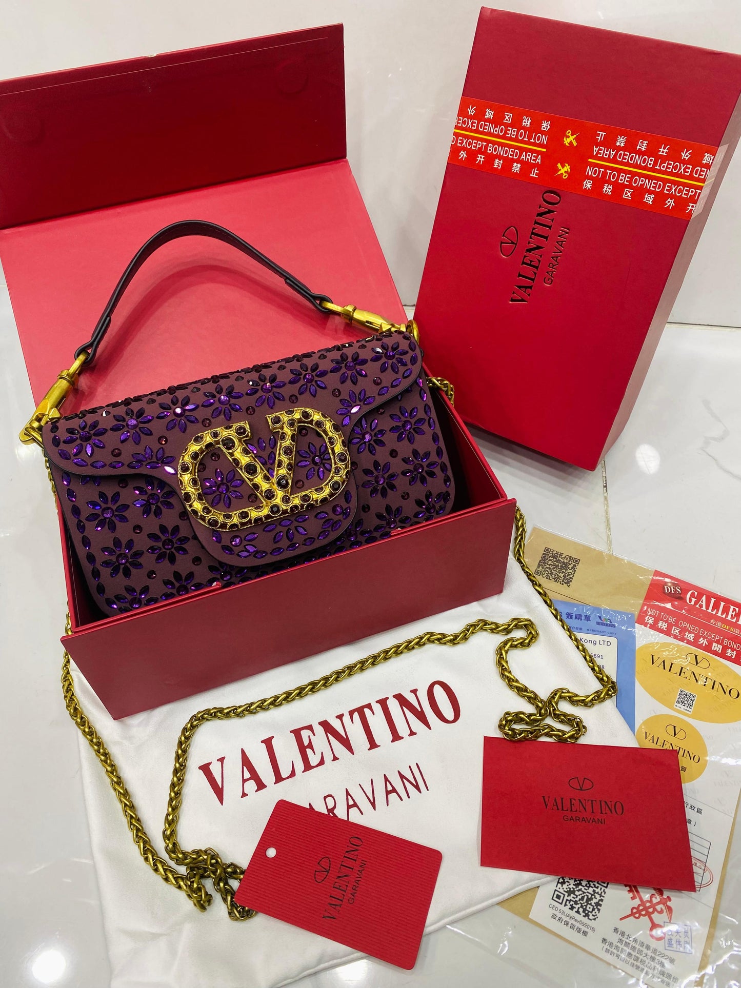 Valentino Garavani Locò Small Shoulder Bag (Crystal Embellished – VLogo)