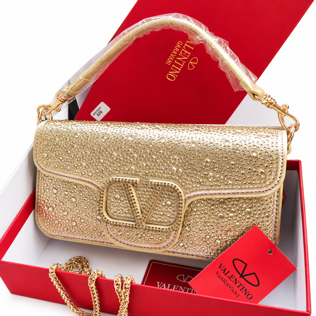 Valentino Garavani VLogo Crystal Shoulder Bag
