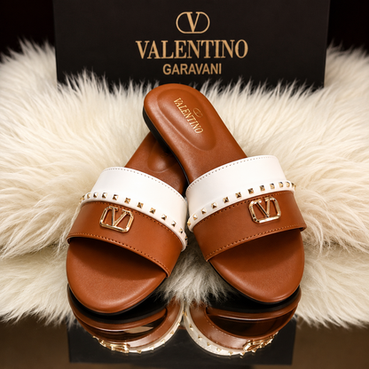 Valentino Garavani VLogo Flat Slide Sandals