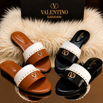Valentino Garavani VLogo Flat Slide Sandals