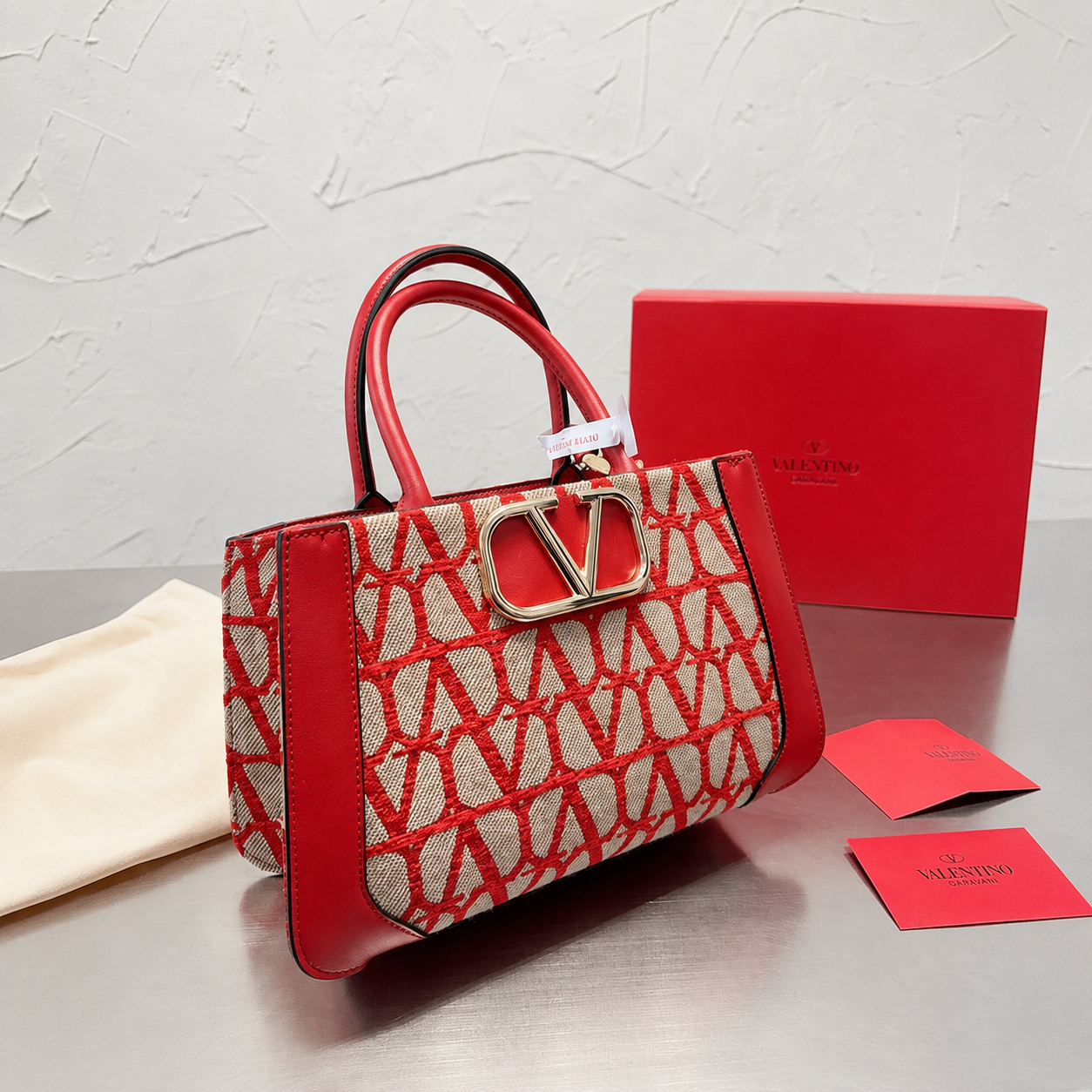 Valentino Garavani VLogo Signature Small Toile Iconograph Handbag