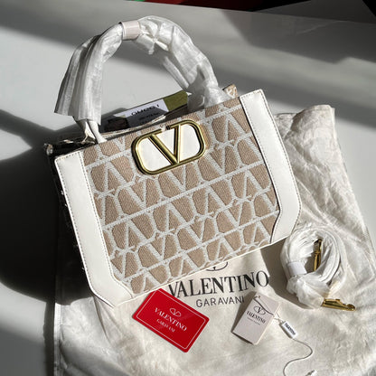 Valentino Garavani VLogo Signature Small Toile Iconograph Handbag