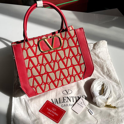 Valentino Garavani VLogo Signature Small Toile Iconograph Handbag