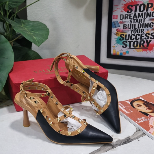 Valentino Rockstud Ankle Strap Pointed Heels