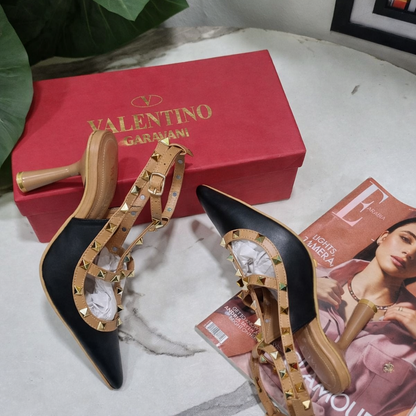 Valentino Rockstud Ankle Strap Pointed Heels