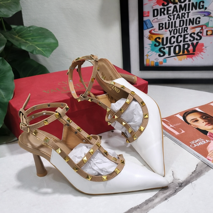 Valentino Rockstud Ankle Strap Pointed Heels