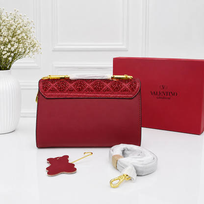 Valentino VLogo Crystal Quilted Crossbody Clutch Bag