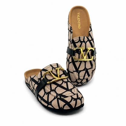 Valentino VLogo Jacquard Mule Loafers