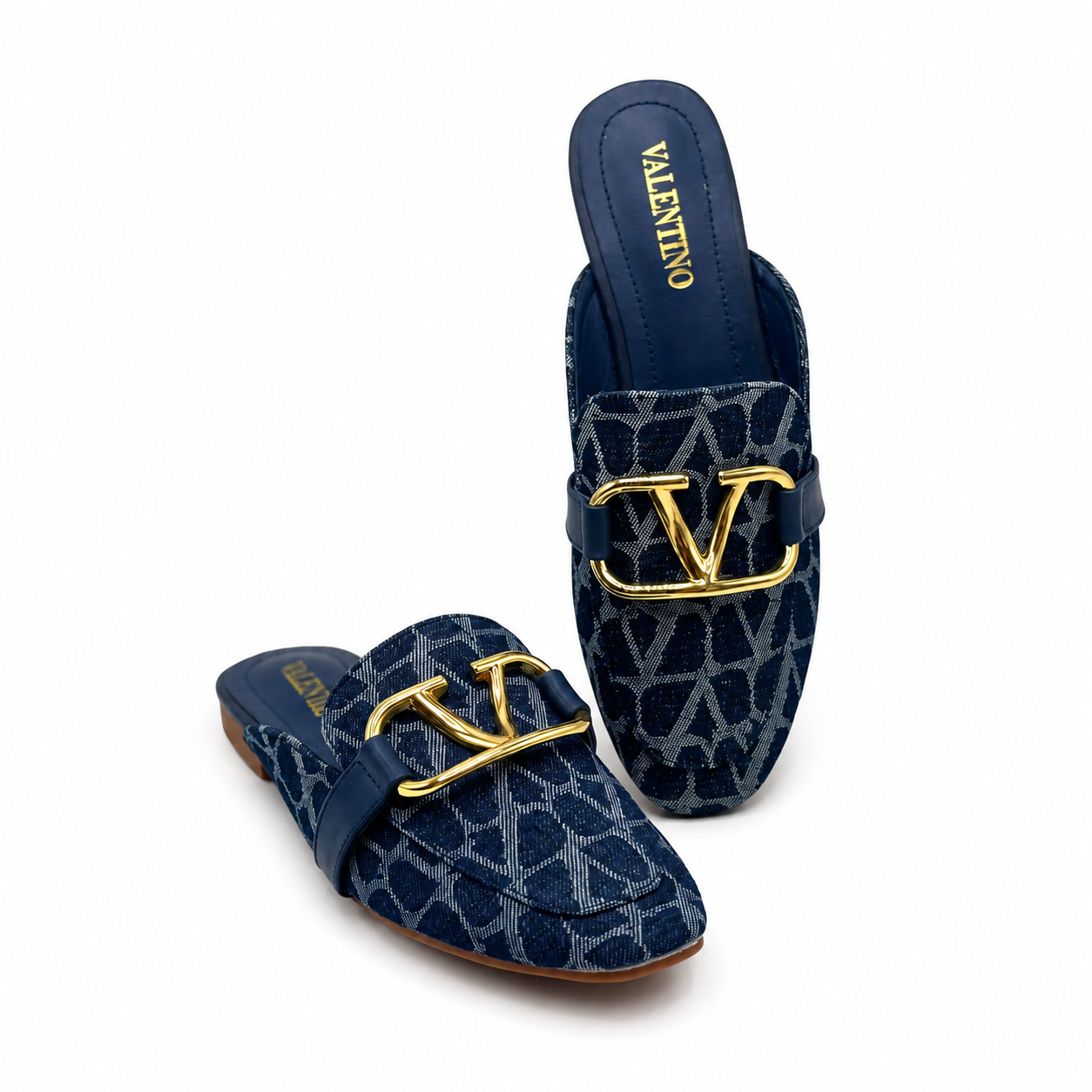 Valentino VLogo Jacquard Mule Loafers