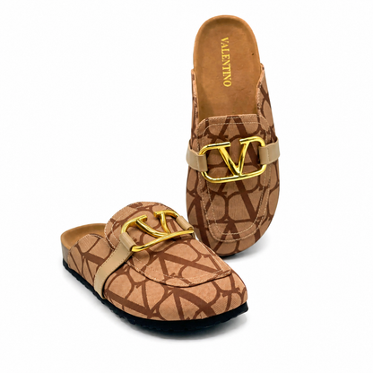 Valentino VLogo Jacquard Mule Loafers