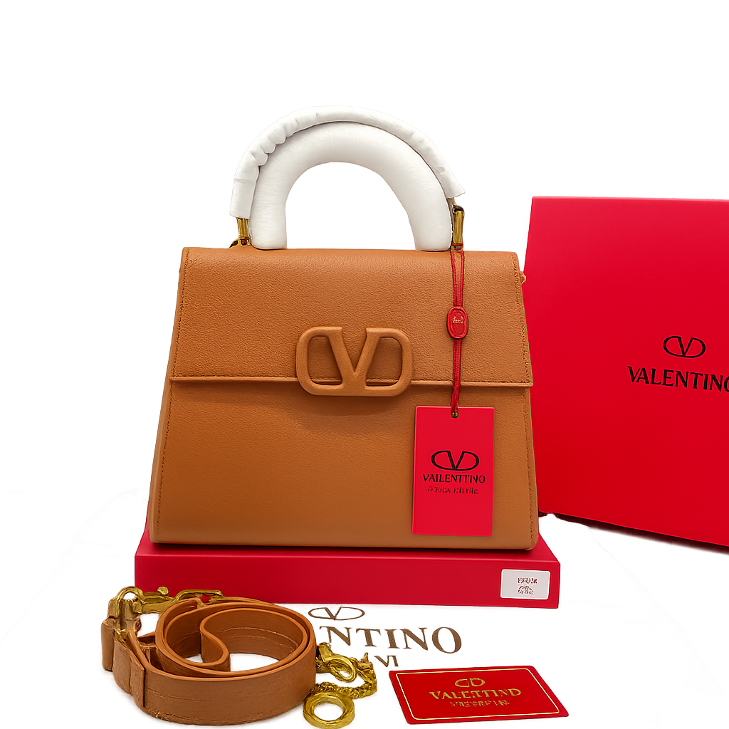 Valentino Garavani VLogo Signature Top Handle Bag in Grained Leather