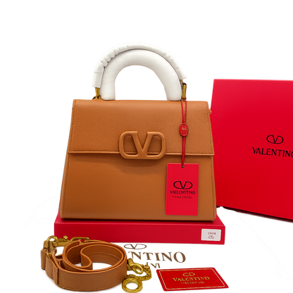 Valentino Garavani VLogo Signature Top Handle Bag in Grained Leather