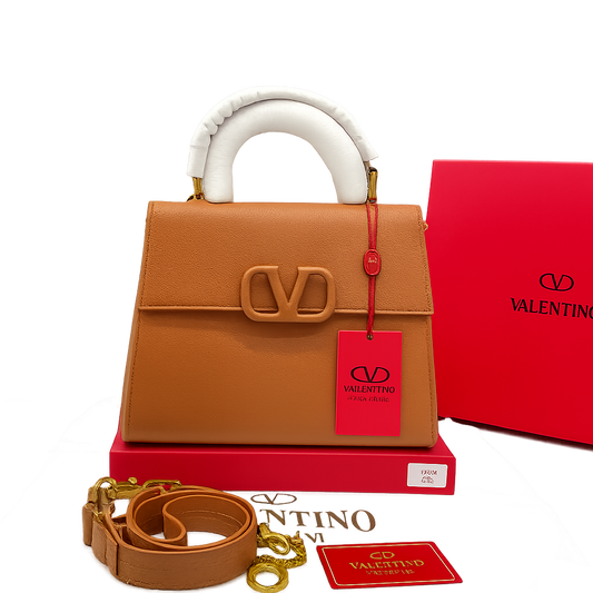 Valentino Garavani VLogo Signature Top Handle Bag in Grained Leather