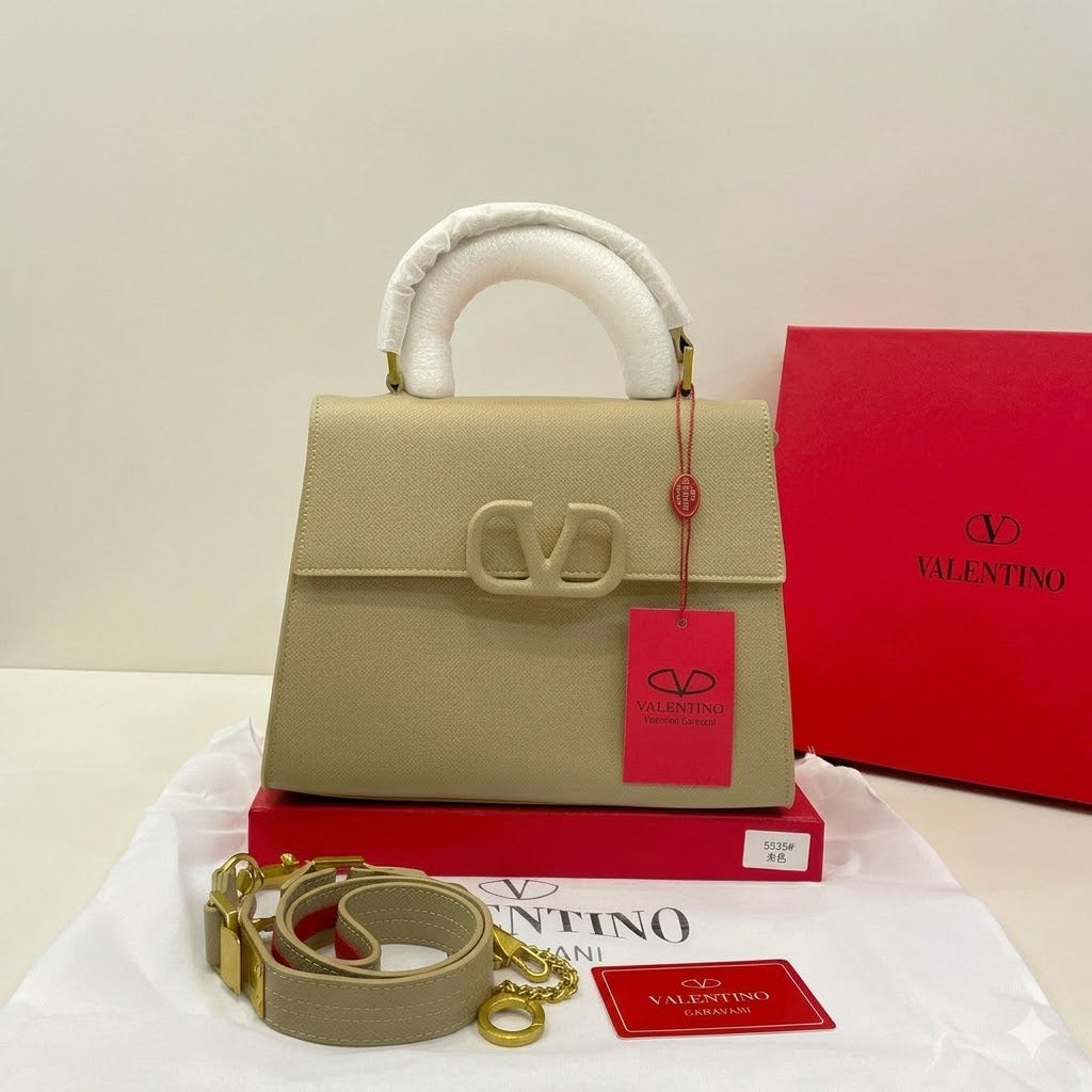 Valentino Garavani VLogo Signature Top Handle Bag in Grained Leather