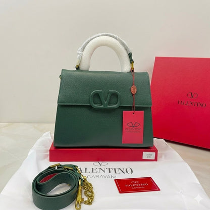 Valentino Garavani VLogo Signature Top Handle Bag in Grained Leather