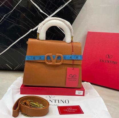 Valentino Garavani VLogo Signature Top Handle Bag in Grained Leather