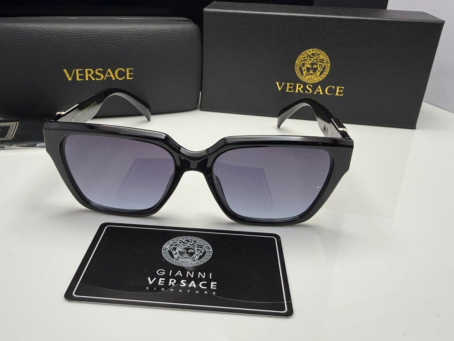 Versace Medusa Plaque Rectangle Sunglasses