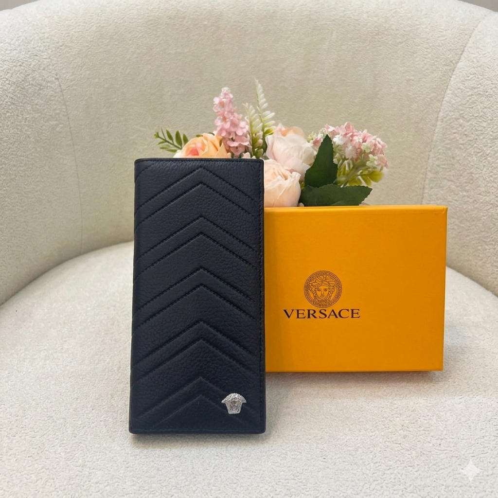Versace Chevron Leather Wallet