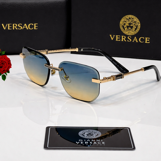 Versace Gradient Rimless Square Sunglasses