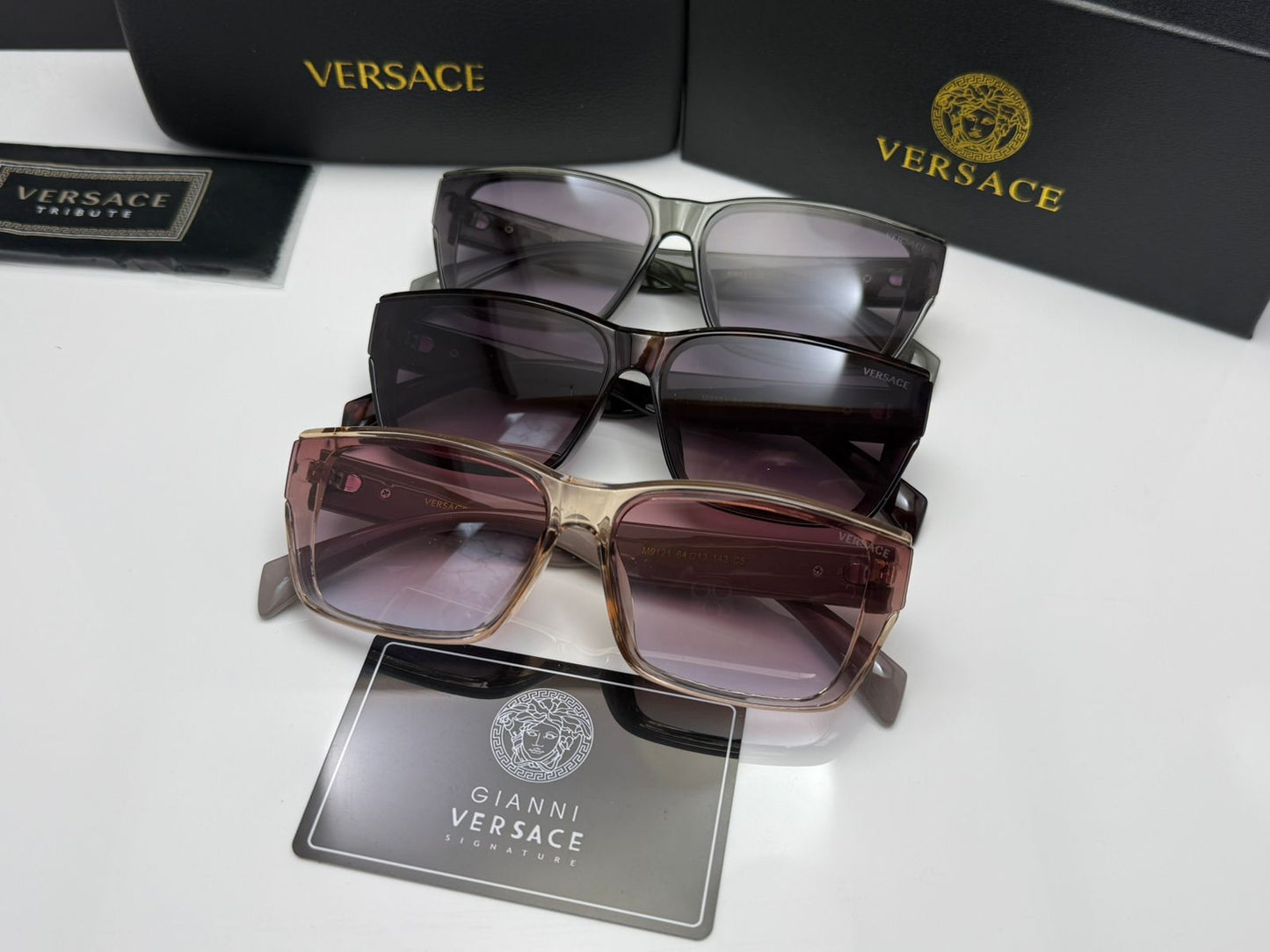 Versace Medusa Accent Rectangular Sunglasses