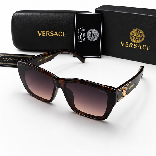 Versace Medusa Accent Rectangular Sunglasses