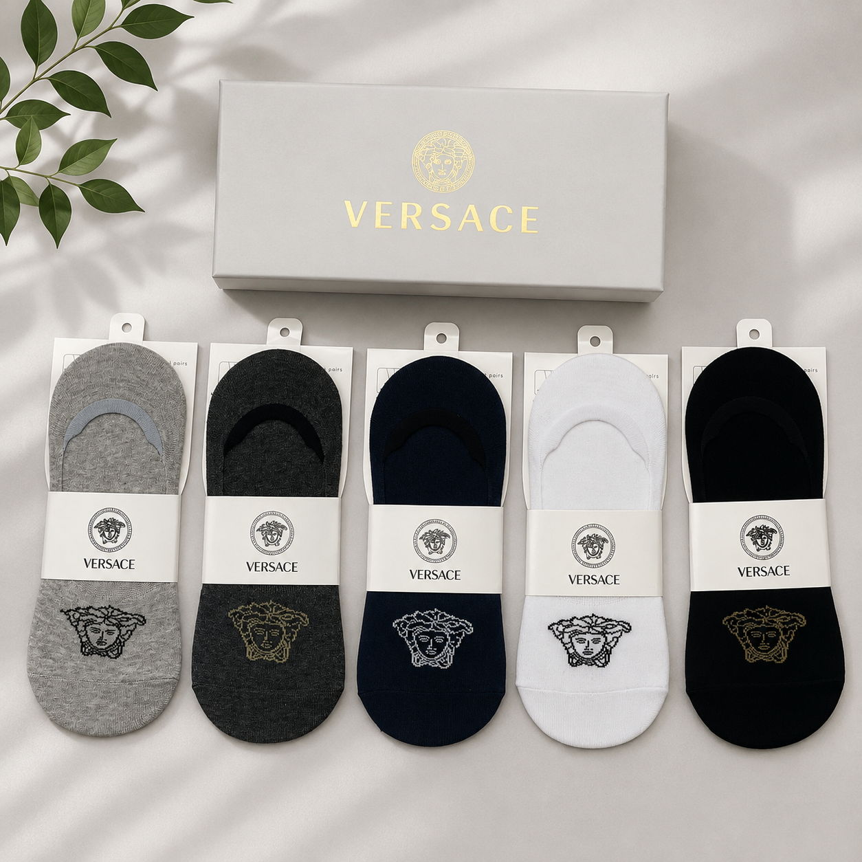 Versace Medusa Logo Premium No-Show Socks