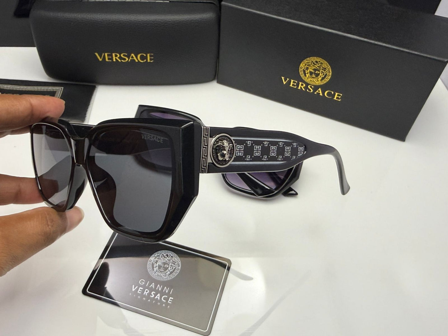 Versace Medusa Rectangle Gradient Sunglasses