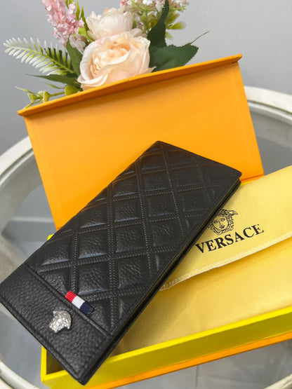 Versace Quilted Pattern Long Wallet Style