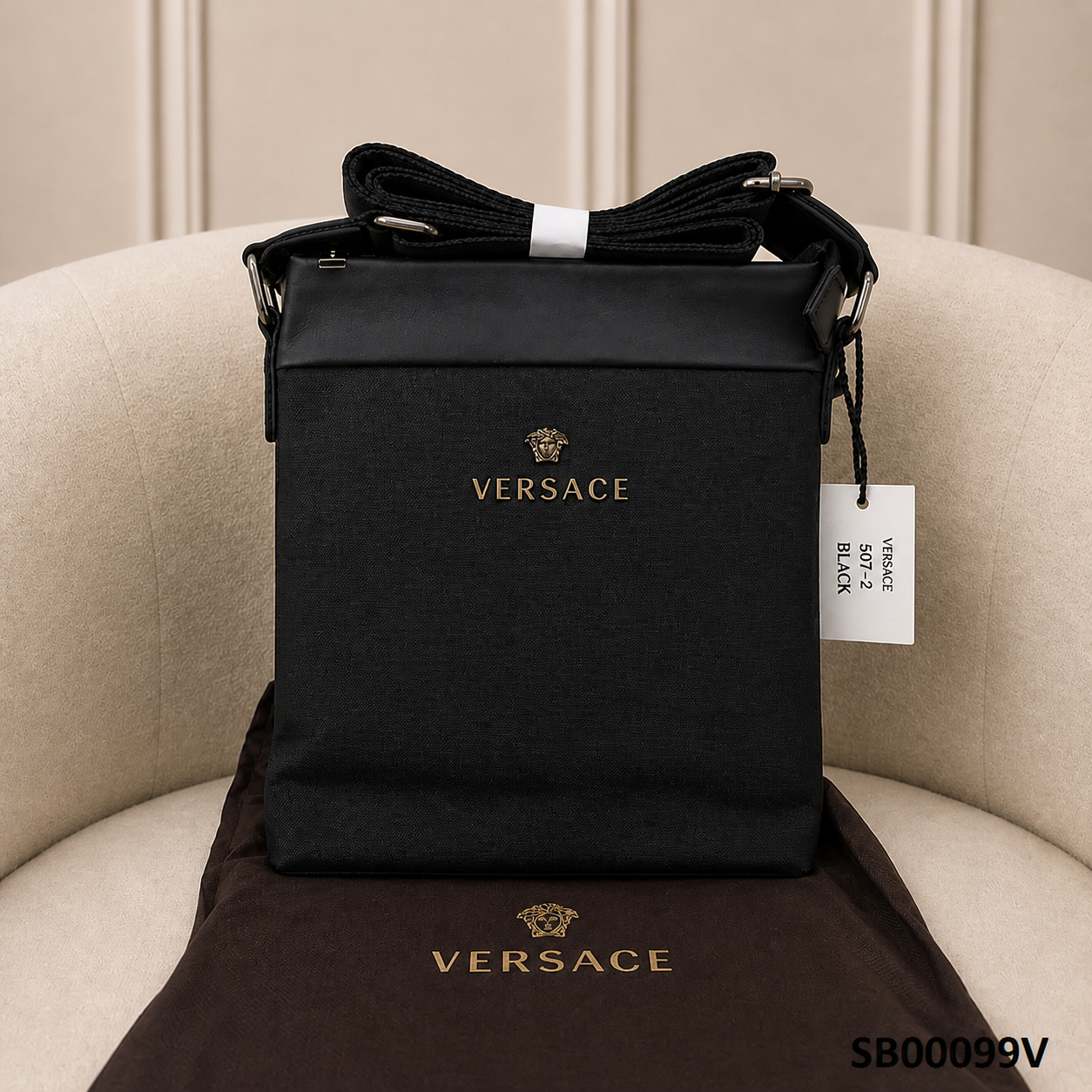 Versace Medusa Logo Crossbody Messenger Bag