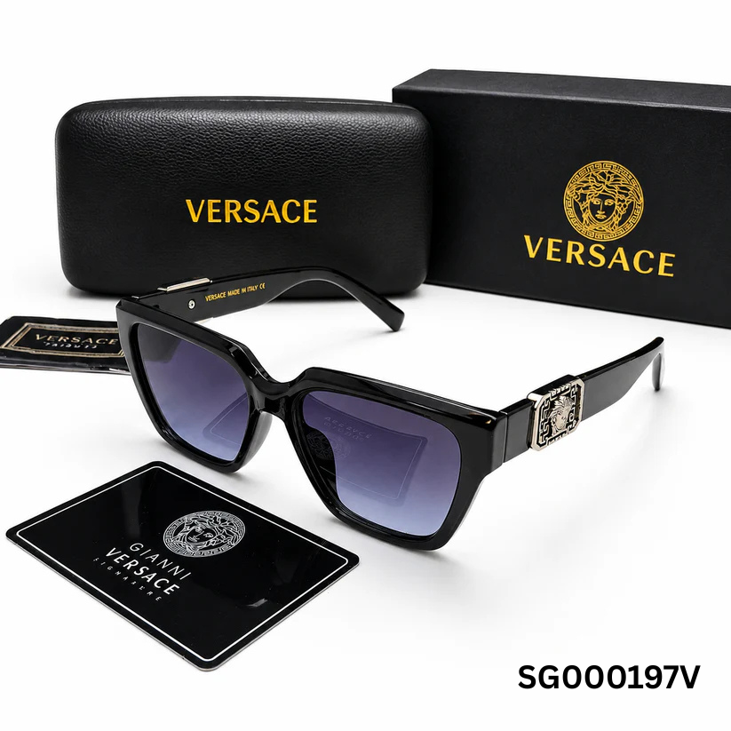 Versace Medusa Plaque Rectangle Sunglasses