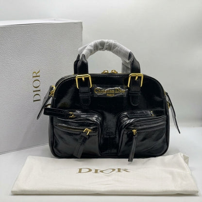 Dior Multi-Pocket Patent Leather Boston Handbag