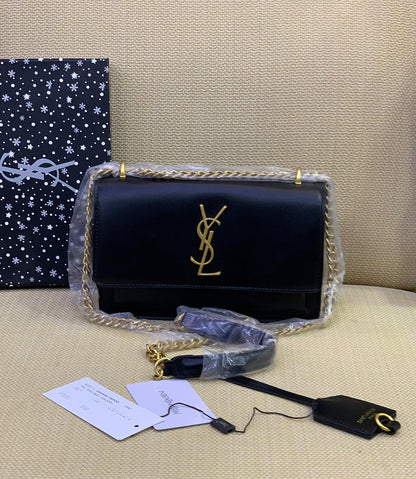 Saint Laurent YSL Envelope Chain Wallet in Smooth Leather