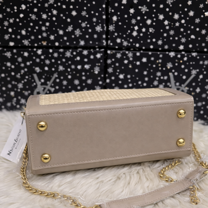 Saint Laurent Kate Raffia Chain Bag