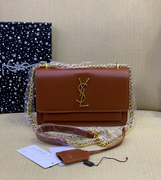 Saint Laurent YSL Envelope Chain Wallet in Smooth Leather