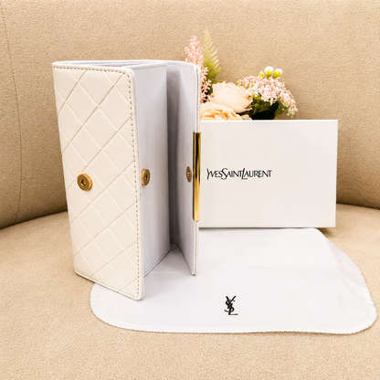YSL Diamond Quilted Monogram Envelope Wallet