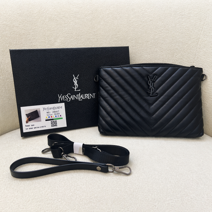 YSL Loulou Quilted Zip Clutch