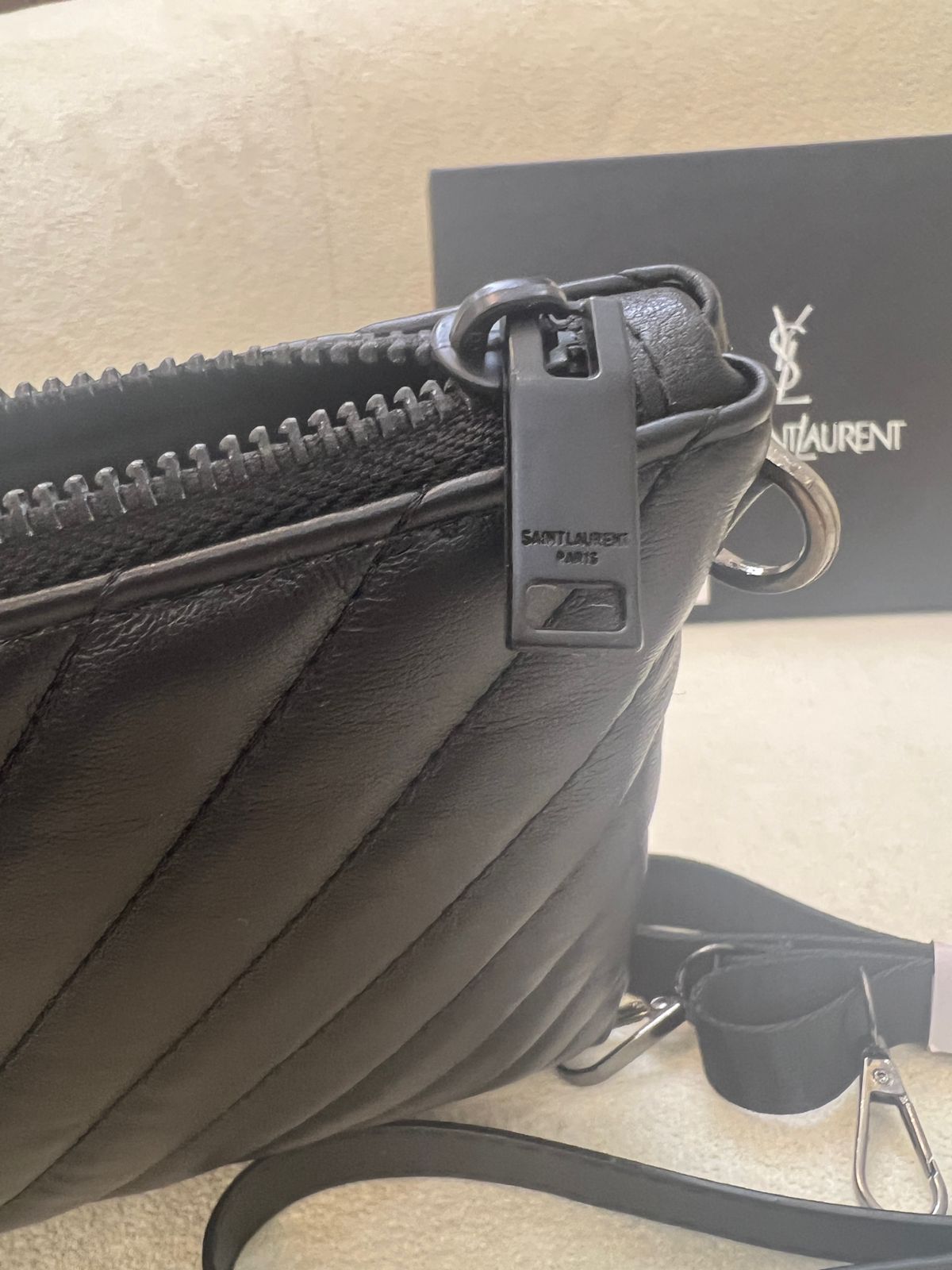 YSL Loulou Quilted Zip Clutch